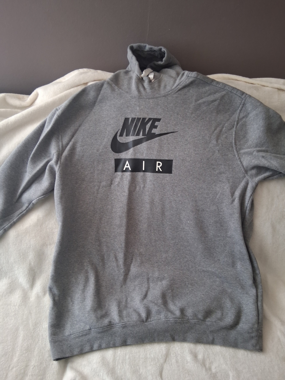 Nike Gray Crewneck Oversized Sweatshirt with Black Nike Air Graphic - Picture 1 of 6